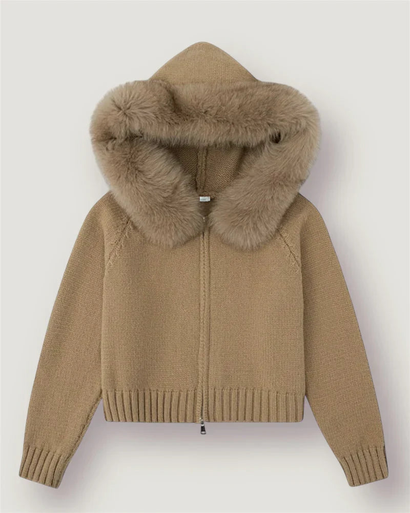 CARDIGAN MIT FELLBESATZ