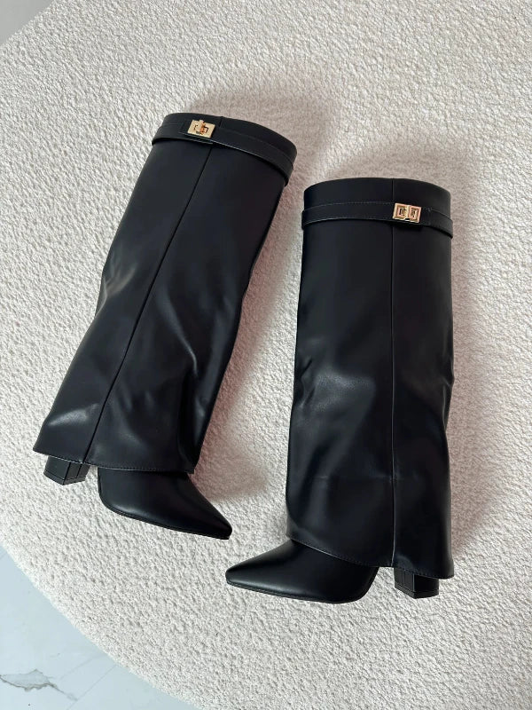 MIRAYA SHARK BOOTS KUNSTLEDER - SCHWARZ