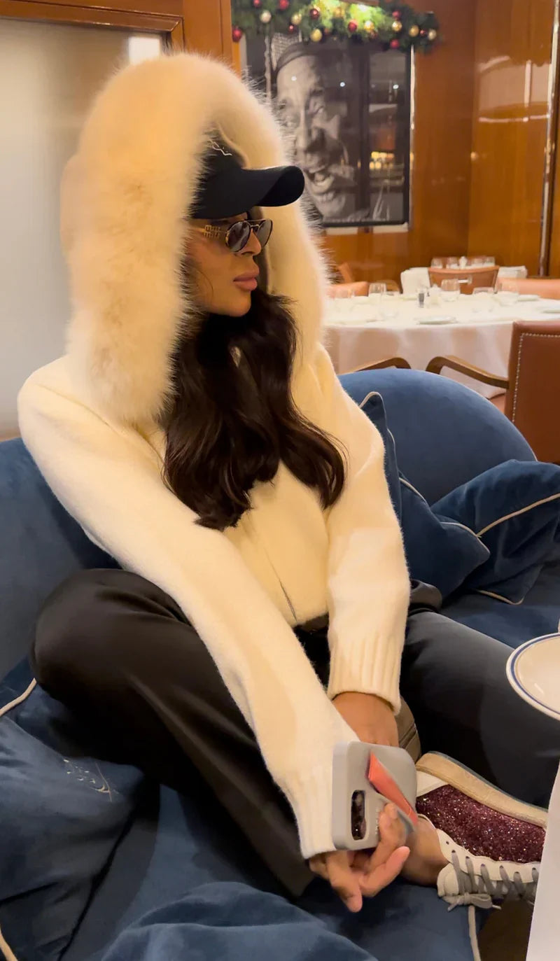 CARDIGAN MIT FELLBESATZ