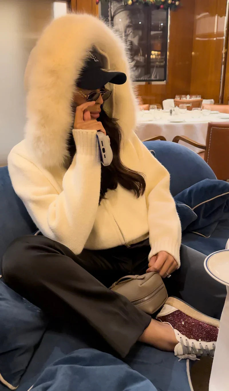 CARDIGAN MIT FELLBESATZ