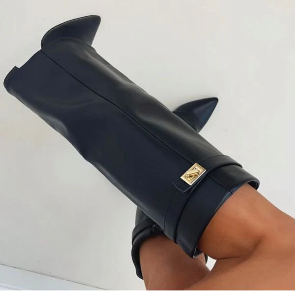 MIRAYA SHARK BOOTS KUNSTLEDER - SCHWARZ
